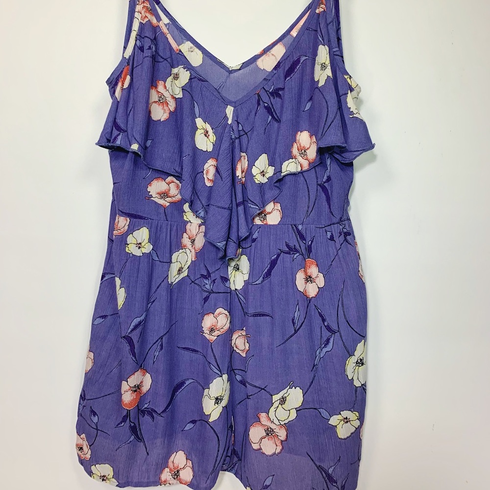 INDIGO FLORAL ROMPER BAND OF GYPSIES SIZE SMALL